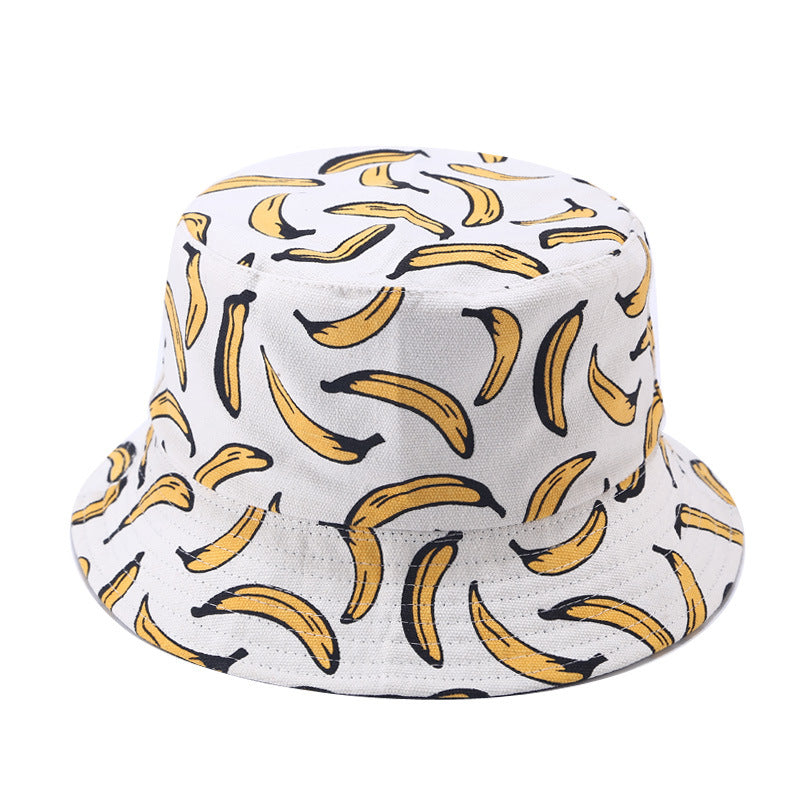 Banana print with fisherman's cap on both sides