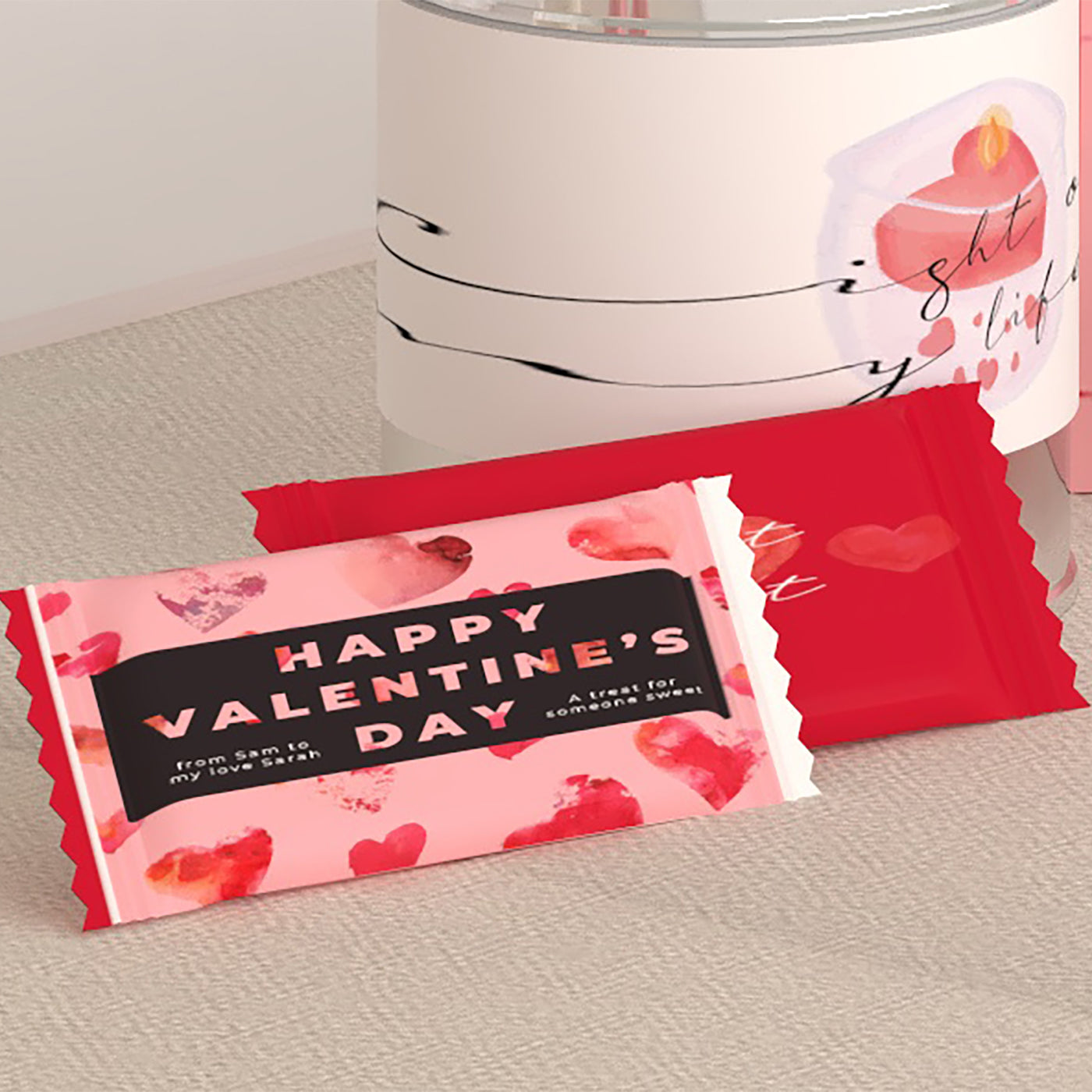 Valentine's Day Theme Printable Digital Design Chocolate wrap.