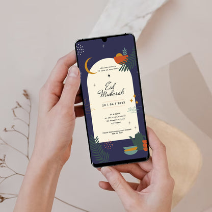 Editable Eid mobile invitation - English